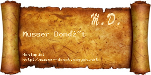 Musser Donát névjegykártya